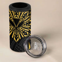 Hawaii And Philippines 4 in 1 Can Cooler Tumbler Kanaka Maoli With Tribal Sun Together Gold LT05 - Polynesian Pride