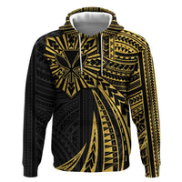 Hawaii And Philippines Hoodie Kanaka Maoli With Tribal Sun Together Gold LT05 Pullover Hoodie Gold - Polynesian Pride