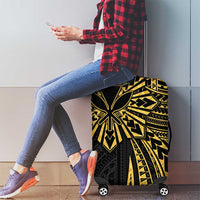 Hawaii And Philippines Luggage Cover Kanaka Maoli With Tribal Sun Together Gold LT05 - Polynesian Pride