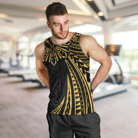 Hawaii And Philippines Men Tank Top Kanaka Maoli With Tribal Sun Together Gold LT05 Gold - Polynesian Pride