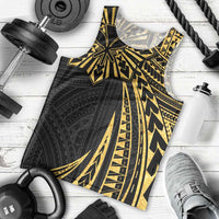 Hawaii And Philippines Men Tank Top Kanaka Maoli With Tribal Sun Together Gold LT05 - Polynesian Pride