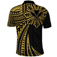 Hawaii And Philippines Polo Shirt Kanaka Maoli With Tribal Sun Together Gold LT05 - Polynesian Pride