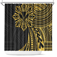 Hawaii And Philippines Shower Curtain Kanaka Maoli With Tribal Sun Together Gold LT05 Gold - Polynesian Pride