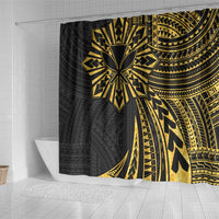Hawaii And Philippines Shower Curtain Kanaka Maoli With Tribal Sun Together Gold LT05 - Polynesian Pride