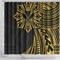 Hawaii And Philippines Shower Curtain Kanaka Maoli With Tribal Sun Together Gold LT05 - Polynesian Pride