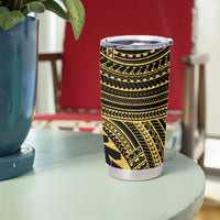 Hawaii And Philippines Tumbler Cup Kanaka Maoli With Tribal Sun Together Gold LT05 - Polynesian Pride