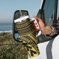 Hawaii And Philippines Tumbler With Handle Kanaka Maoli With Tribal Sun Together Gold LT05 - Polynesian Pride