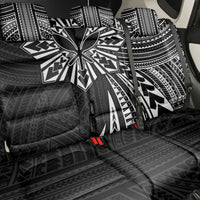 Hawaii And Philippines Back Car Seat Cover Kanaka Maoli With Tribal Sun Together Black LT05 - Polynesian Pride