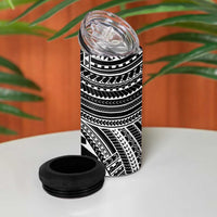 Hawaii And Philippines 4 in 1 Can Cooler Tumbler Kanaka Maoli With Tribal Sun Together Black LT05 - Polynesian Pride