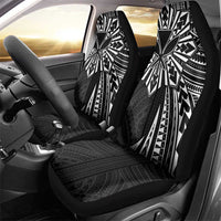 Hawaii And Philippines Car Seat Cover Kanaka Maoli With Tribal Sun Together Black LT05 - Polynesian Pride