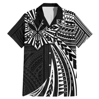 Hawaii And Philippines Family Matching Mermaid Dress and Hawaiian Shirt Kanaka Maoli With Tribal Sun Together Black LT05 Dad's Shirt - Short Sleeve Black - Polynesian Pride