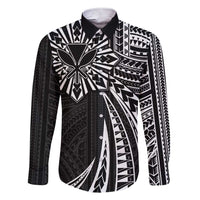 Hawaii And Philippines Family Matching Short Sleeve Bodycon Dress and Hawaiian Shirt Kanaka Maoli With Tribal Sun Together Black LT05 Dad's Shirt - Long Sleeve Black - Polynesian Pride