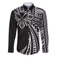 Hawaii And Philippines Family Matching Summer Maxi Dress and Hawaiian Shirt Kanaka Maoli With Tribal Sun Together Black LT05 Dad's Shirt - Long Sleeve Black - Polynesian Pride
