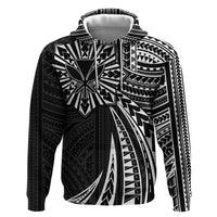 Hawaii And Philippines Hoodie Kanaka Maoli With Tribal Sun Together Black LT05 Pullover Hoodie Black - Polynesian Pride