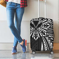 Hawaii And Philippines Luggage Cover Kanaka Maoli With Tribal Sun Together Black LT05 - Polynesian Pride