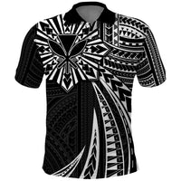 Hawaii And Philippines Polo Shirt Kanaka Maoli With Tribal Sun Together Black LT05 Black - Polynesian Pride