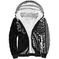 Hawaii And Philippines Sherpa Hoodie Kanaka Maoli With Tribal Sun Together Black LT05 Unisex Black - Polynesian Pride