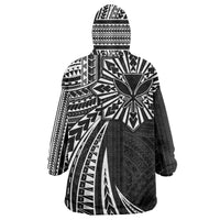 Hawaii And Philippines Wearable Blanket Hoodie Kanaka Maoli With Tribal Sun Together Black LT05 - Polynesian Pride