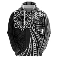 Hawaii And Philippines Zip Hoodie Kanaka Maoli With Tribal Sun Together Black LT05 - Polynesian Pride