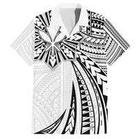 Hawaii And Philippines Family Matching Off The Shoulder Long Sleeve Dress and Hawaiian Shirt Kanaka Maoli With Tribal Sun Together White LT05 Dad's Shirt - Short Sleeve White - Polynesian Pride