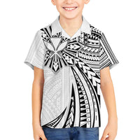 Hawaii And Philippines Family Matching Tank Maxi Dress and Hawaiian Shirt Kanaka Maoli With Tribal Sun Together White LT05 Son's Shirt White - Polynesian Pride
