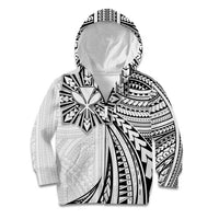 Hawaii And Philippines Kid Hoodie Kanaka Maoli With Tribal Sun Together White LT05 Zip Hoodie White - Polynesian Pride