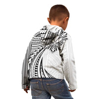 Hawaii And Philippines Kid Hoodie Kanaka Maoli With Tribal Sun Together White LT05 - Polynesian Pride