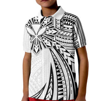 Hawaii And Philippines Kid Polo Shirt Kanaka Maoli With Tribal Sun Together White LT05 Kid White - Polynesian Pride