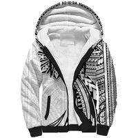 Hawaii And Philippines Sherpa Hoodie Kanaka Maoli With Tribal Sun Together White LT05 Unisex White - Polynesian Pride
