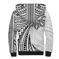 Hawaii And Philippines Sherpa Hoodie Kanaka Maoli With Tribal Sun Together White LT05 - Polynesian Pride