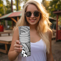 Hawaii And Philippines Skinny Tumbler Kanaka Maoli With Tribal Sun Together White LT05 - Polynesian Pride