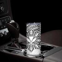 Hawaii And Philippines Skinny Tumbler Kanaka Maoli With Tribal Sun Together White LT05 - Polynesian Pride