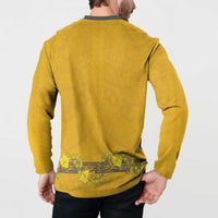 Tonga Anastasis College Button Sweatshirt Tongan Ngatu Kupesi Pattern - Polynesian Pride