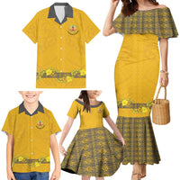 Tonga Anastasis College Family Matching Mermaid Dress and Hawaiian Shirt Tongan Ngatu Kupesi Pattern LT05 - Polynesian Pride