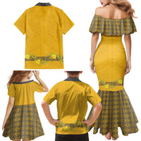 Tonga Anastasis College Family Matching Mermaid Dress and Hawaiian Shirt Tongan Ngatu Kupesi Pattern LT05 - Polynesian Pride