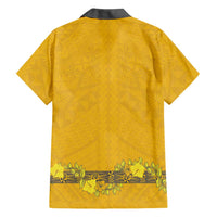 Tonga Anastasis College Family Matching Off Shoulder Short Dress and Hawaiian Shirt Tongan Ngatu Kupesi Pattern LT05 - Polynesian Pride