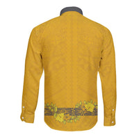 Tonga Anastasis College Long Sleeve Button Shirt Tongan Ngatu Kupesi Pattern - Polynesian Pride