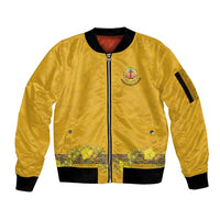 Tonga Anastasis College Sleeve Zip Bomber Jacket Tongan Ngatu Kupesi Pattern - Polynesian Pride