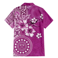 Cook Islands Family Matching Mermaid Dress and Hawaiian Shirt Fandango Hibiscus And Stars LT05 - Polynesian Pride