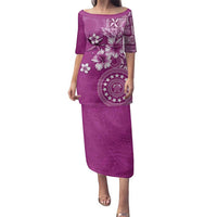 Cook Islands Family Matching Puletasi and Hawaiian Shirt Fandango Hibiscus And Stars LT05 Mom's Dress Fandango - Polynesian Pride