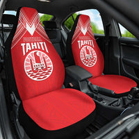 Tahiti Football Car Seat Cover Coat Of Arms Polynesian Tribal Pattern LT05 One Size Red - Polynesian Pride