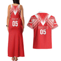 Custom Tahiti Football Couples Matching Tank Maxi Dress and Hawaiian Shirt Coat Of Arms Polynesian Tribal Pattern LT05 - Polynesian Pride