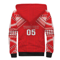 Custom Tahiti Football Sherpa Hoodie Coat Of Arms Polynesian Tribal Pattern LT05 - Polynesian Pride