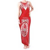 Custom Tahiti Football Tank Maxi Dress Coat Of Arms Polynesian Tribal Pattern LT05 Women Red - Polynesian Pride
