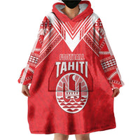 Custom Tahiti Football Wearable Blanket Hoodie Coat Of Arms Polynesian Tribal Pattern LT05 - Polynesian Pride