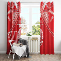 Tahiti Football Window Curtain Coat Of Arms Polynesian Tribal Pattern