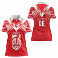 Custom Tahiti Football Women Polo Shirt Coat Of Arms Polynesian Tribal Pattern LT05 - Polynesian Pride