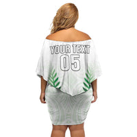 Custom New Zealand Fern Football Off Shoulder Short Dress Simple Style LT05 - Polynesian Pride