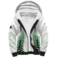 Custom New Zealand Fern Football Sherpa Hoodie Simple Style LT05 Unisex White - Polynesian Pride