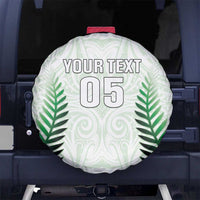 Custom New Zealand Fern Football Spare Tire Cover Simple Style LT05 No hole White - Polynesian Pride